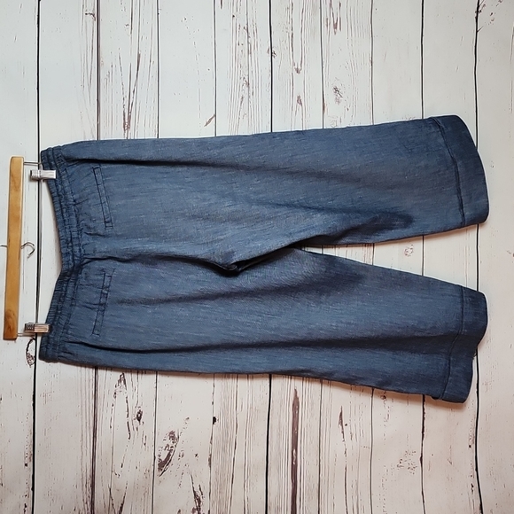 Loft Pull On Wide Leg Cropped Linen Size Large - Picture 4 of 6